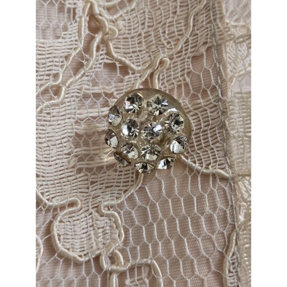 Womens Neusteters 50's Cocktail French Lace Beige Party Prom Formal Dress 14 M - Picture 5 of 16